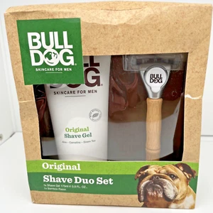 BullDog Skincare For Men Original Shave Duo Set Bamboo Razor + Shave Gel 5.9 oz. - Picture 1 of 6