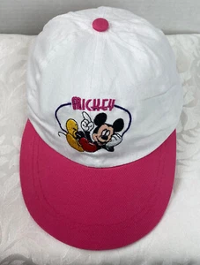 Vintage Disney For Kids Baseball Cap White & Pink Embroidered Toddler 80-90's - Picture 1 of 7