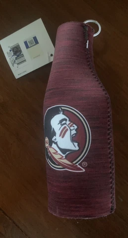 Florida State Seminoles ( FSU ) Zip - Up Bottle Koozie Cover