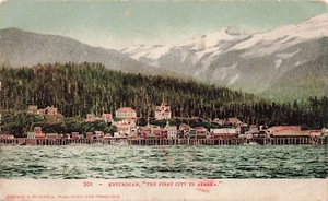VINTAGE KETCHIKAN AK ALASKA POSTCARD 'FINEST CITY' 050323 S - Picture 1 of 2