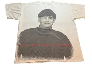 1995 Elton John Big Face T-Shirt Made In England GEM Tag OSFA - Picture 1 of 13