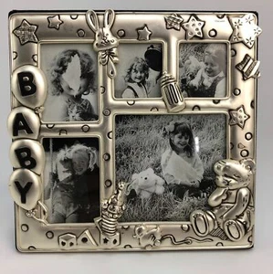 Marco de fotos para bebés 5 en relieve decoración del hogar mesa estantería estrellas metal - Imagen 1 de 5