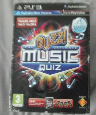 Buzz! The Ultimate Music Quiz for PS3 - Boxed Complete with 4 Wired Buzzers - Image 1 of 2