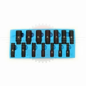 impact 12 Point Deep Socket Set 3/8"dr 7-21mm Double Hex Long Reach Deep Sockets - Picture 1 of 5