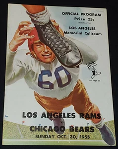 1955 - LOS ANGELES RAMS vs CHICAGO BEARS - NFL - PROGRAM - ORIGINAL - Picture 1 of 7