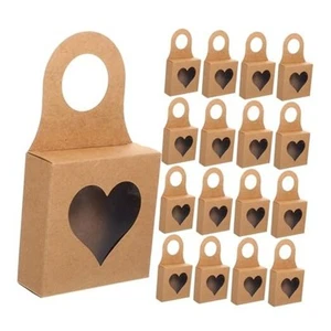 25 Pieces Kraft Paper Wine Bottle Box with Window, Hanging Foldable Wine Brown - Picture 1 of 7
