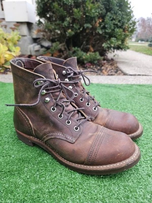男式 Red Wing 8085 Iron Ranger Heritage 铜棕色皮靴 尺寸 7D uk 6 — 第 1/4 张图片