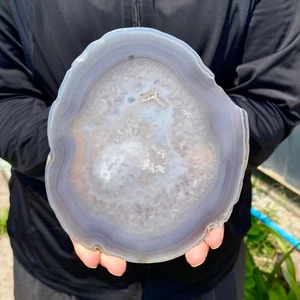 470G Natural Agate Striped Crystal Quartz, Hand-cut Mineral Specimen Healing - Picture 1 of 15