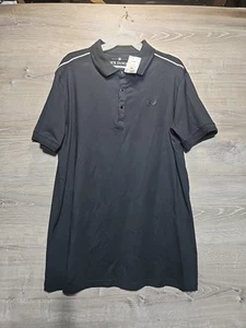 NICK RISK Hombres Blanco y Negro Polo Manga Corta Logo Botón Talla XL NUEVO - Imagen 1 de 14