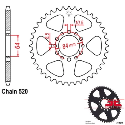 JT Sprockets JTR811.45T Fits: 1998 suzuki dr200se,jtr811.45t - Image 1 of 2