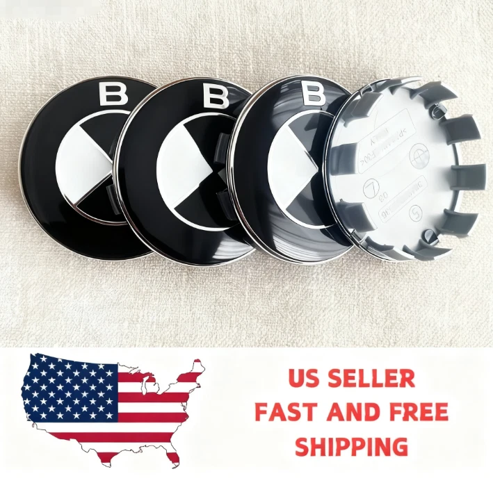 Set of 4 For BMW Wheel Center Hub Caps Logo Badge Emblem Rim Hubcaps Emblem 56mm Foto 1 de 3