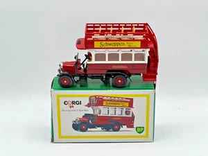 Corgi BP Thornycroft J Type Red Bus Schweppes Tonic Water Boxed - Picture 1 of 15