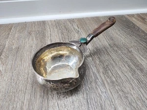 Peruanischer 925 Sterling Silber gehämmert Topf Pfanne Vintage Peru Malachit primitiv - Bild 1 von 17