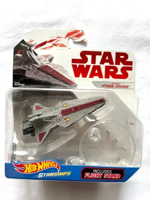 2017 Star Wars Hot Wheels Starships Republic Attack Cruiser Damage Blister New - Image 1 of 4