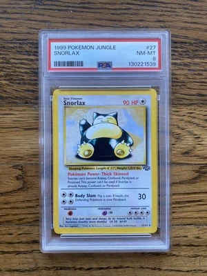 1999 POKEMON JUNGLE #27 SNORLAX PSA 8 - Image 1 of 2