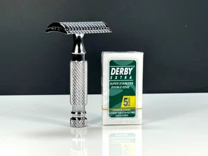 iKon Razors TUCKAWAY CNC Stainles Steel Safety Razor Short Handle Open comb Head - Picture 1 of 12