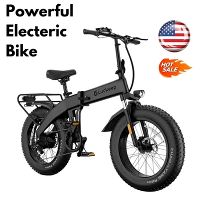 Luckeep Folding Electric Bike 1500W Peak 28MPH 20" Fat Tire Commuter E-Bike - Image 1 of 4