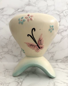 Vaso farfalle ceramica scafo vintage anni 50 tre gambe MCM - Foto 1 di 9