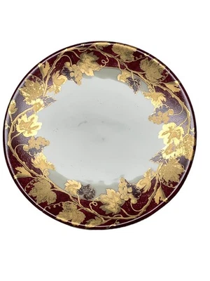 Crate & Barrel VOLANTE 8.75” Dessert Plate Gold/Burgundy-Italy -8 Available-NWT - Image 1 of 4