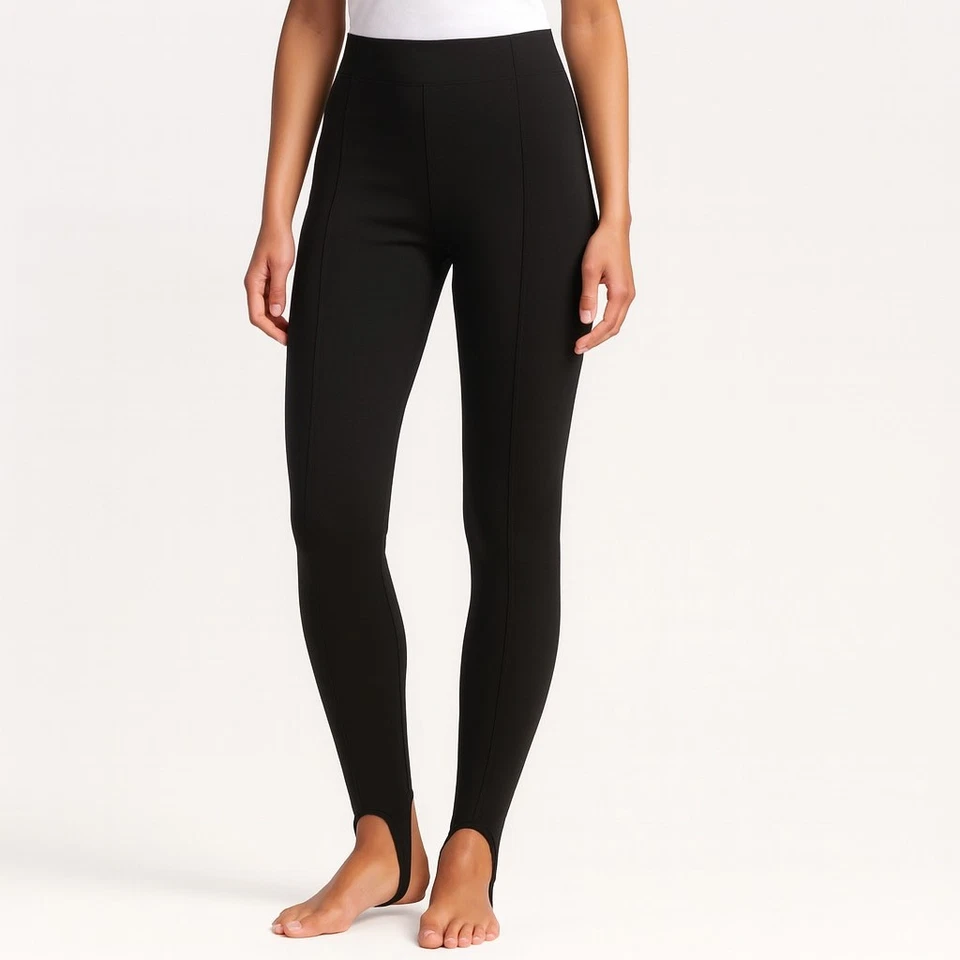 Soft Surroundings 黑色马镫裤女式娇小 XL 极简主义经典新品 — 第 1/4 张图片