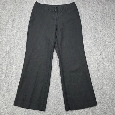 Pantalones de vestir Jill para mujer 10 Petite negros de lino pierna ancha pantalones informales de verano Foto 1 de 4