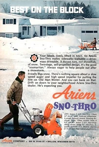 VINTAGE 1969 ARIENS SNO THRO SNOW BLOWER PRINT AD - Picture 1 of 1