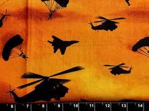 Tina Scrap Air Force Army American USA Helicopter US Military 9"x21" Fabric - Picture 1 of 1