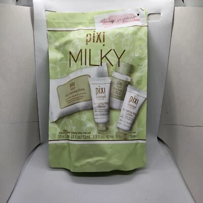 Pixi Milky Minis Juego de 4 paños de limpieza hidratante limpiador lechoso tónico loción Foto 1 de 4