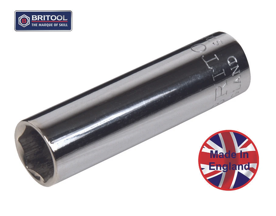 BRITOOL ENGLAND 1/4"SD DEEP HEXAGON (6 POINT) 13MM SOCKET SDHM13A - Image 1 of 1