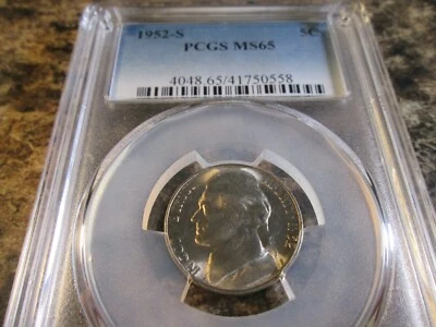 1952-S JEFFERSON NICKEL - PCGS MS65    0558 - Image 1 of 2