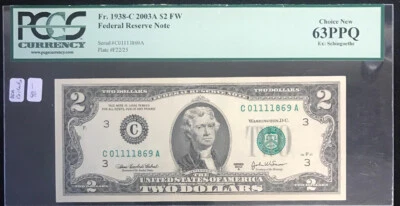 2003A $2FW Fr.1938-C PCGS 63PPQ CH NEW (MM:36) - Image 1 of 4