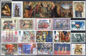 Tematica Natale e Gesù annate e nazioni varie - 62 pezzi + 1 B.F. usati (m2784) - Foto 1 di 4