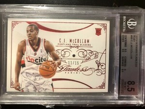 2013-14 C.J. McCOLLUM PANINI FLAWLESS ROOKIE RC RUBY #11/15 BGS 8.5 ROOKIE