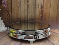 VINTAGE SILVER 16 INCH MORRORED WEDDING CAKE STAND