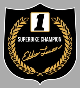 EDDIE LAWSON AUFKLEBER WELTMEISTER MOTORRAD 500 SUPERBIKE 12cm LA151 STICKER - Bild 1 von 1