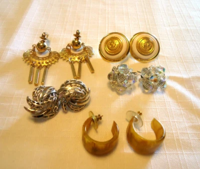 LOTE DE JOYAS PENDIENTES VINTAGE CRISTAL BAQUELITA LAGUNA SARAH CORONA COV TRIFARI ETC Foto 1 de 4