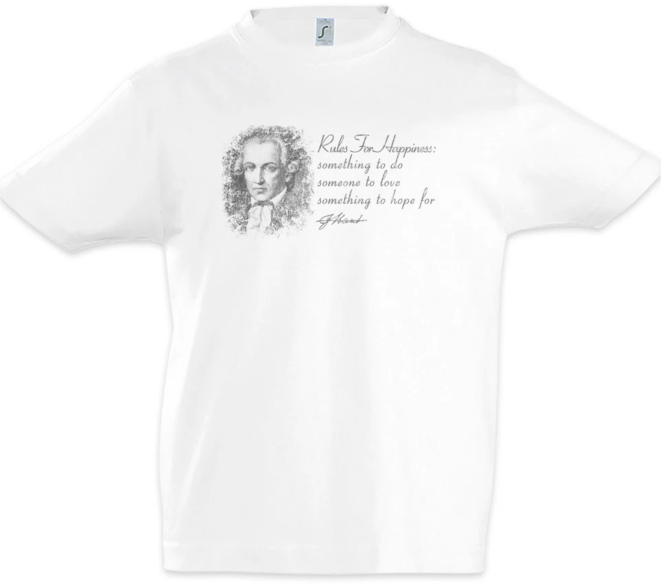 Kant Rules For Happiness Kids Boys T-Shirt Philosopher Quote Immanuel Love - Image 1 of 1
