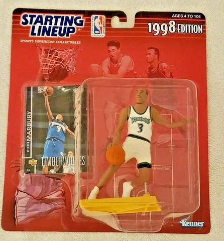 VTG 1998 STARTING LINEUP NBA CARD STEPHON MARBURY MINNESOTA TIIMBERWOLVES NEW Cover