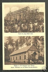 Flores People Church Mission Soenda Sunda Islands Indonesia stamp 1937 - Picture 1 of 1