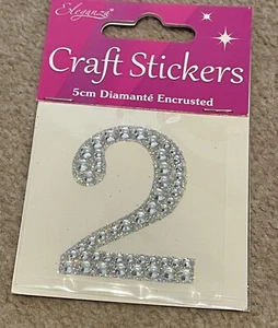 Eleganza Craft Stickers Diamonte Encrusted Numbers - numbers 0 - 8 - Picture 1 of 8