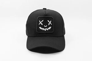 Lux Smile Patch Black Mesh Hat Snapback Cap New - Picture 1 of 5