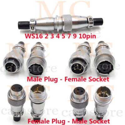WEIPU WS16 2 3 4 5 7 9 10pin Bulkhead Aviation Plug & Socket Circular Connector - Image 1 of 4