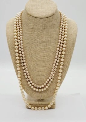 Marvella & Monet Imitación Perla Lote Variedad Collar Lote 3 piezas Capas De Colección Foto 1 de 4