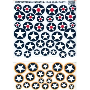 Decalcomania per aereo 1:48 VVS USAF insegne 1940-1942 parte 1 stampa scala 0002-48 - Foto 1 di 24