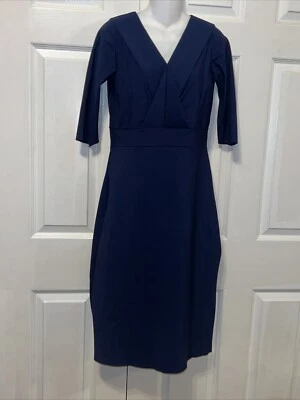 Chiara Boni La Petite Robe Dress 48/12 Navy Sculptural Cocktail Sheath - Image 1 of 4