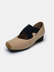UMA WANG Ballet Shoes Retro Worn with Cross Straps Mary Jane Thick Heels PigNose - Picture 1 of 33