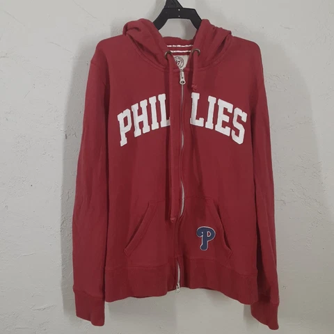 Vintage Philadelphia Phillies Hoodie Sweatshirt Mens Medium Full Zip 47 Brand * Cover