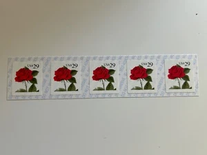 US Stamps SC#'s 2492g Red Rose 29c coil strip of 5 MNH 1991-1994 - Picture 1 of 1