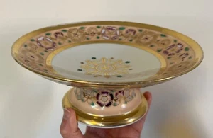 Antique 19th Century French Empire Old Paris Porcelain Compote Footed Tazza Bowl - Picture 1 of 15