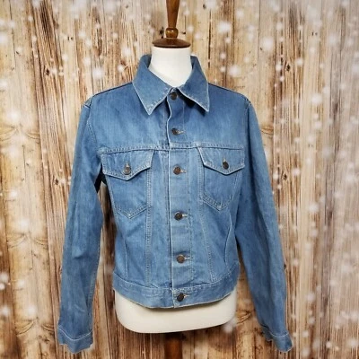 Chaqueta vaquera vintage con botones 100 % algodón de mezclilla para mujer Farah Light Wash de colección Foto 1 de 4